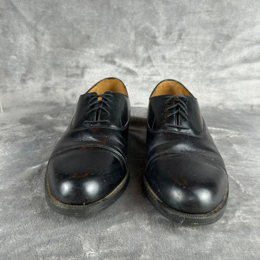 Florsheim‎ Comfortech Mens 10 D Black Leather Cap Toe Oxford Dress Shoes 20398